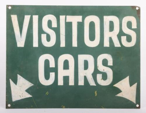 48 · SIGN: A hand painted metal 'Visitors Cars' sign, 25.5cm high, 33cm wide