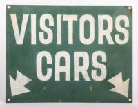 SIGN: A hand painted metal 'Visitors Cars' sign, 25.5cm high, 33cm wide