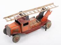 METOY: An excellent original c1940s English made Metoy tin plate fire engine, approximately 30cm long, 11cm high