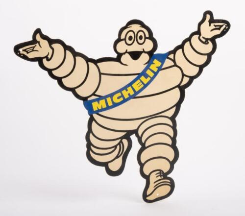 60 · MICHELIN: A Michelin, hard plastic, Bibendum hanging shop display piece, with Bibendum in outward arms pose, 28cm high, 32.5cm wide