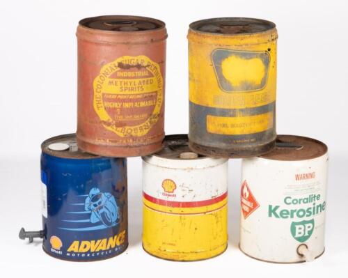 63 · CONTAINER DRUMS: A group of five container drums