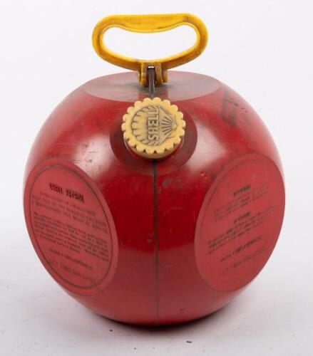 74 · SHELL: A two gallon round plastic Shell Petrol jerry can with clamshell logo on lid