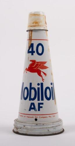 80 · MOBIL: An original Mobiloil '40 AF' grade tin top oil pourer with dust cap