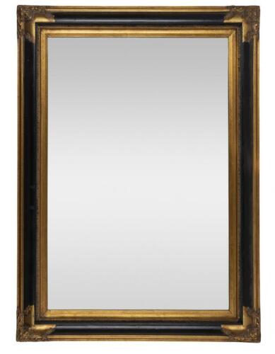 MIRROR: A large framed reproduction over mantle mirror (112cm high x 80cm wide)
