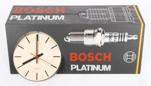 96 · BOSCH: A Bosch Platinum spark plugs plastic workshop clock, 30.5cm high, 51cm wide