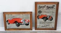 MG: Two wooden framed&nbsp;MG wall mirrors