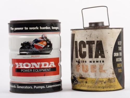 CASTROL/HONDA: Two tins including a 'Wakefield Castrol Motor Oil XL' and a 'Honda Power Equipment' fuel