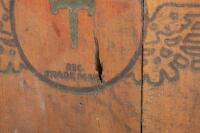 OIL BOX ENDS: Two wooden oil box ends, one marked 'Texaco Motor Spirit' and the other 'Shell Motor Spirit' - 3