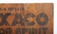 OIL BOX ENDS: Two wooden oil box ends, one marked 'Texaco Motor Spirit' and the other 'Shell Motor Spirit' - 4