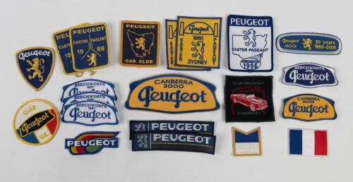 PEUGEOT: An assortment of Peugeot cloth badges