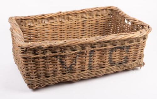 126 · P.M.G BASKET: A wicker basket painted with P.M.G (Post Master General)