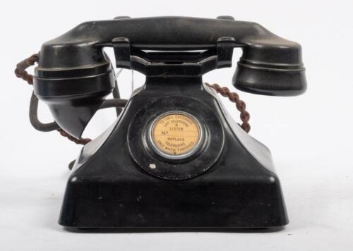 137 · TELEPHONE: A vintage black bakelite telephone 'To Call Exchange Lift Telephone & Listen'