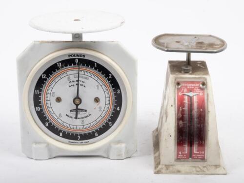 KITCHEN COOKING SCALES: Two kitchen cooking scales including a Persinware 714 and 804