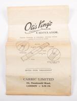 OTIS KING CALCULATOR: An interesting and rare Otis King Patent calculator model K - 3