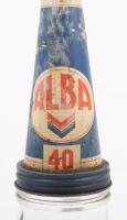 ALBA: A rare original ALBA '40' weight tin top pourer on glass pint bottle - 2