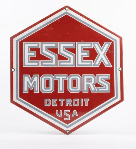 160 · ESSEX: A reproduction hexagon shaped 'Essex Motors Detroit USA' enamel sign