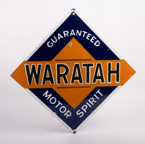 163 · WARATAH: A reproduction 'Guaranteed Waratah Motor Oil' enamel sign