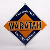 WARATAH: A reproduction 'Guaranteed Waratah Motor Oil' enamel sign
