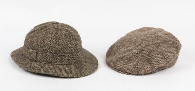 TWEED CAPS: Two English-made gentleman tweed caps