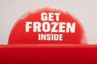 COCA COLA: A Coca-Cola 'Frozen Coca-Cola - Get Frozen Inside' double sided display piece, with protruding Coca-Cola cup on ice block on both sides - 2