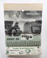 VASELINE CALENDAR: A rare 1959 Victorian issue Vaseline advertising poster, featuring female models with different local vintage, and racing cars&nbsp;