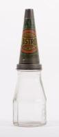 CASTROL: An original glass one imperial pint Castrol Wakefield bottle with early riveted Castrol Wakefield 'XL Medium Heavy' tin top with dust cap