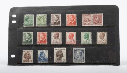 183 · STAMPS: A collection of fifteen pre-decimal Australian stamps, late 1940s, early 1950s