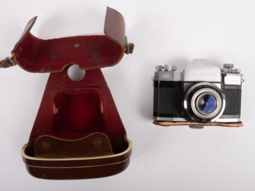 192 · ZEISS IKON: A Zeiss Ikon Contaflex 35mm film camera, c1950s-1960s, within a leather case