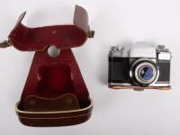 ZEISS IKON: A Zeiss Ikon Contaflex 35mm film camera, c1950s-1960s, within a&nbsp;leather case