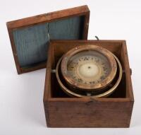 COMPASS: An c1940s&nbsp;Henry Browne & Sons - Barking & London nautical ships compass mounted&nbsp;within timber case