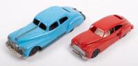 TRI-ANG: Two plastic bodied c1950s Tri-ang Minic cars, largest approx 17.5cm in length
