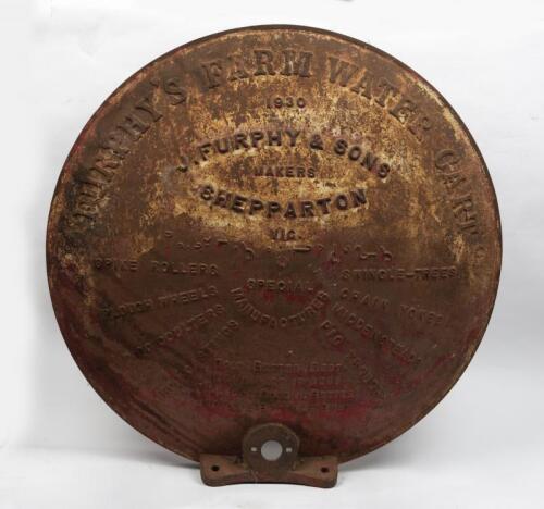 FURPHY: 1930 Furphy Water Tank (including both ends, support rails, bands and tap)