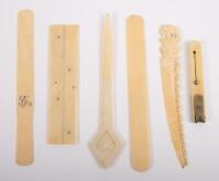 DESK ITEMS: A group of six assorted bone & ivory desk items
