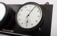 TECQUIPMENT: An interesting dual gauge&nbsp;Tecquipment&nbsp;wall mounted unit, including a pressure gauge, clock, and immersion rod mounted to lower, 24cm high, 46cm wide overall - 2