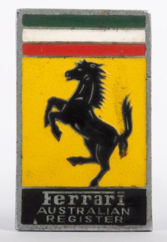 FERRARI: A Ferrari 'Australian Register' grille badge, 7.5cm high, 5cm wide approx