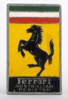 FERRARI: A Ferrari 'Australian Register' grille badge, 7.5cm high, 5cm wide approx