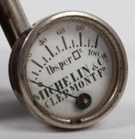MICHELIN: A fine c1900 French 'Michelin & Cie&nbsp;Clermont Ferrand' tyre pressure gauge, within tin, tin with pictorial scenes to either side - 2