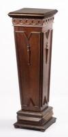 PEDESTAL: A c1940s timber ornate pedestal, 103cm high.