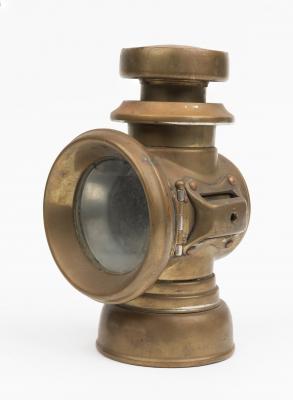 LUCAS LAMP: A veteran Lucas 'King of the Road' side-mounted brass lamp. 'No. F.146'