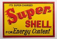 SHELL: A high quality reproduction double sided post mount 'Super Shell' sign, 36cm high, 52cm wide - 3
