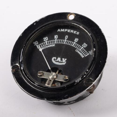 AMPERES: A small C.A.V. ammeter gauge '30-0-30' 6.5 diameter overall