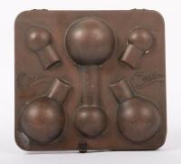 CONDOR: A nice brass Condor bulb holder, containing three globes, 13cm high, 13.5cm wide