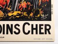 MICHELIN: A high quality modern enamel sign by Garage Art Enamel featuring the 1911 artwork of Louis Theophile Hingre&nbsp;'Pneu Velo Michelin' 'Le Meilleur, Le Moins Cher' 81.5cm high, 61cm wide - 2