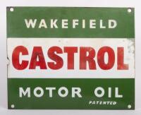 CASTROL: An original enamel Castrol Wakefield Motor Oil six bottle oil rack, 38cm wide, 30.5cm high