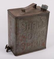 SHELL: An embossed two imperial gallon 'Shell Motor Spirit' running board tin