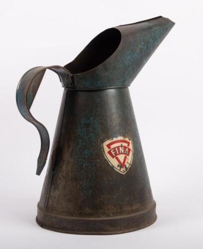 FINA: A one gallon 'Fina' oil jug, 37cm high overall
