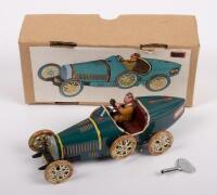 BUGATTI: A modern tin toy wind-up type 35 Bugatti, within box, with key, approx 19cm long