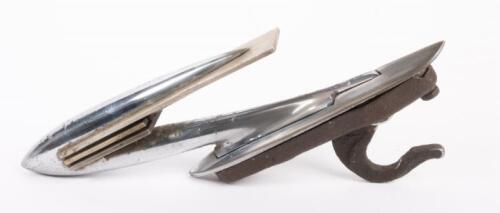HOOD ORNAMENT: A c1930s-1940s chrome torpedo hood ornament believed to be used on Cadillac LaSalle, 29cm in length