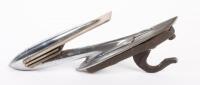 HOOD ORNAMENT: A c1930s-1940s chrome torpedo hood ornament believed to be used on Cadillac LaSalle, 29cm in length