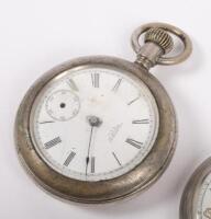 FOB WATCHES: A group of three hand-held fob watches, one marked 'Waterbury Watch Co USA', the other 'Coronet Germany', and one other unmarked - 2